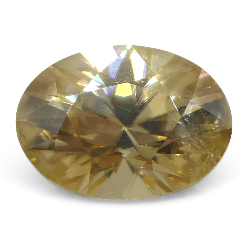 1.7ct Natural Earth Mined Oval Master Brilliant Cut Yellow Zircon from Sri Lanka - Skyjems Wholesale Gemstones