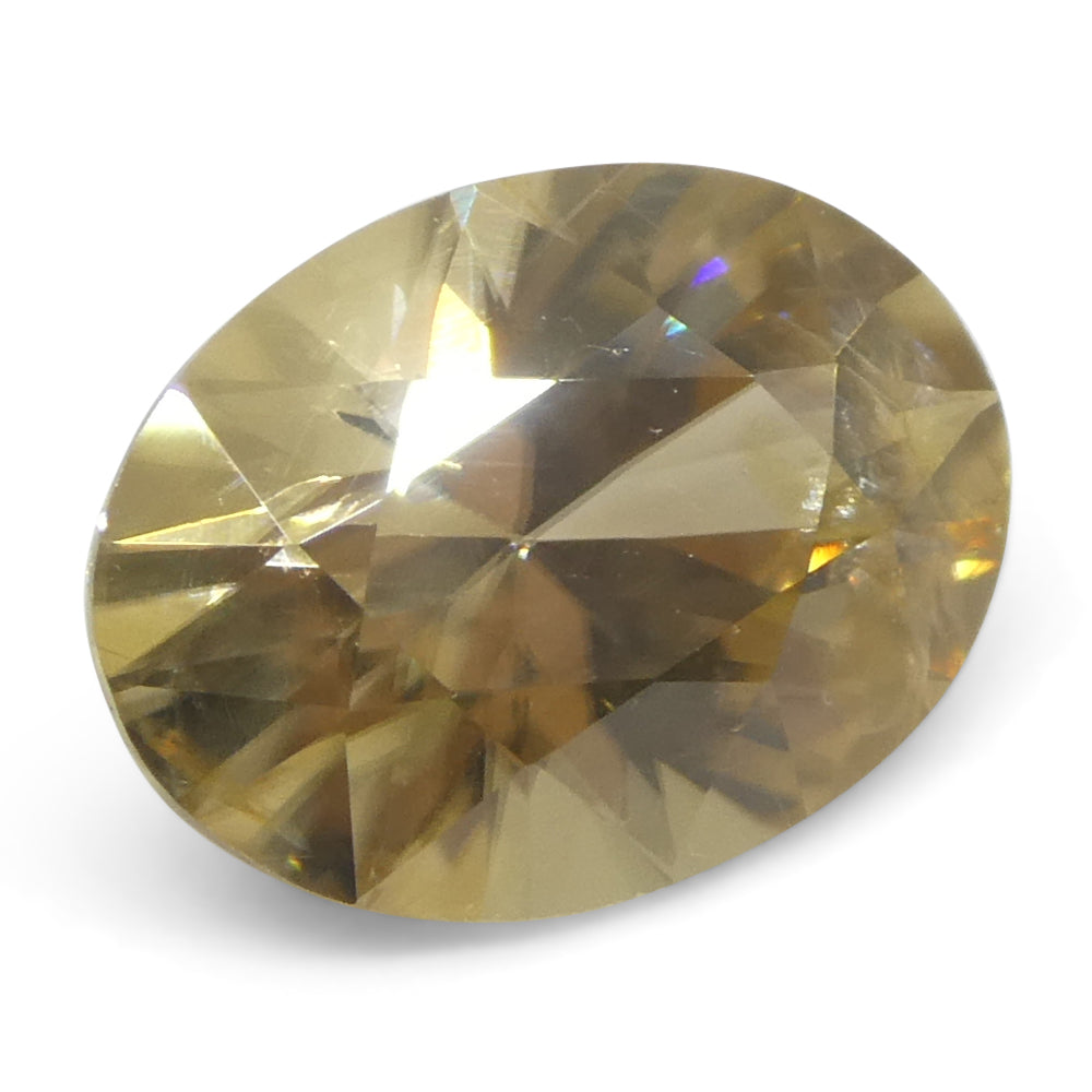 1.7ct Natural Earth Mined Oval Master Brilliant Cut Yellow Zircon from Sri Lanka - Skyjems Wholesale Gemstones