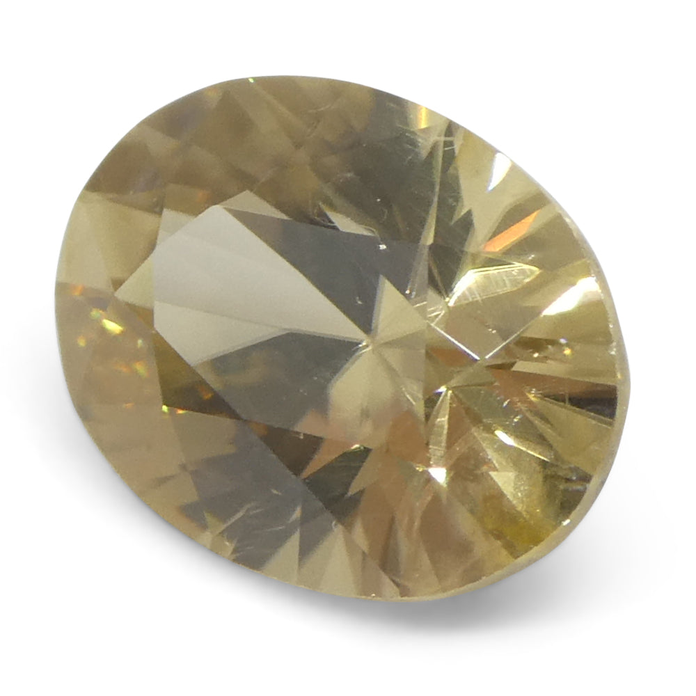1.7ct Natural Earth Mined Oval Master Brilliant Cut Yellow Zircon from Sri Lanka - Skyjems Wholesale Gemstones