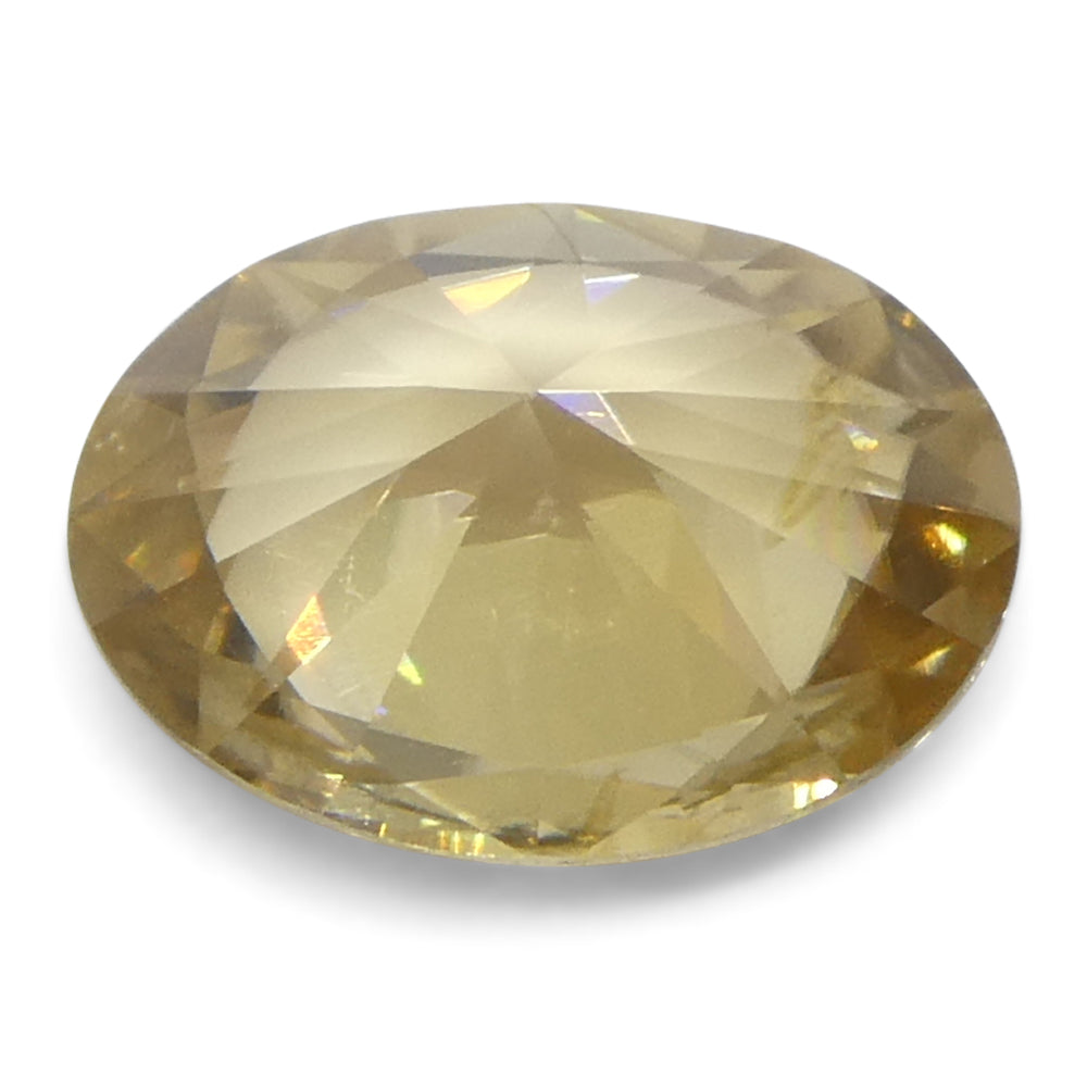 1.7ct Natural Earth Mined Oval Master Brilliant Cut Yellow Zircon from Sri Lanka - Skyjems Wholesale Gemstones