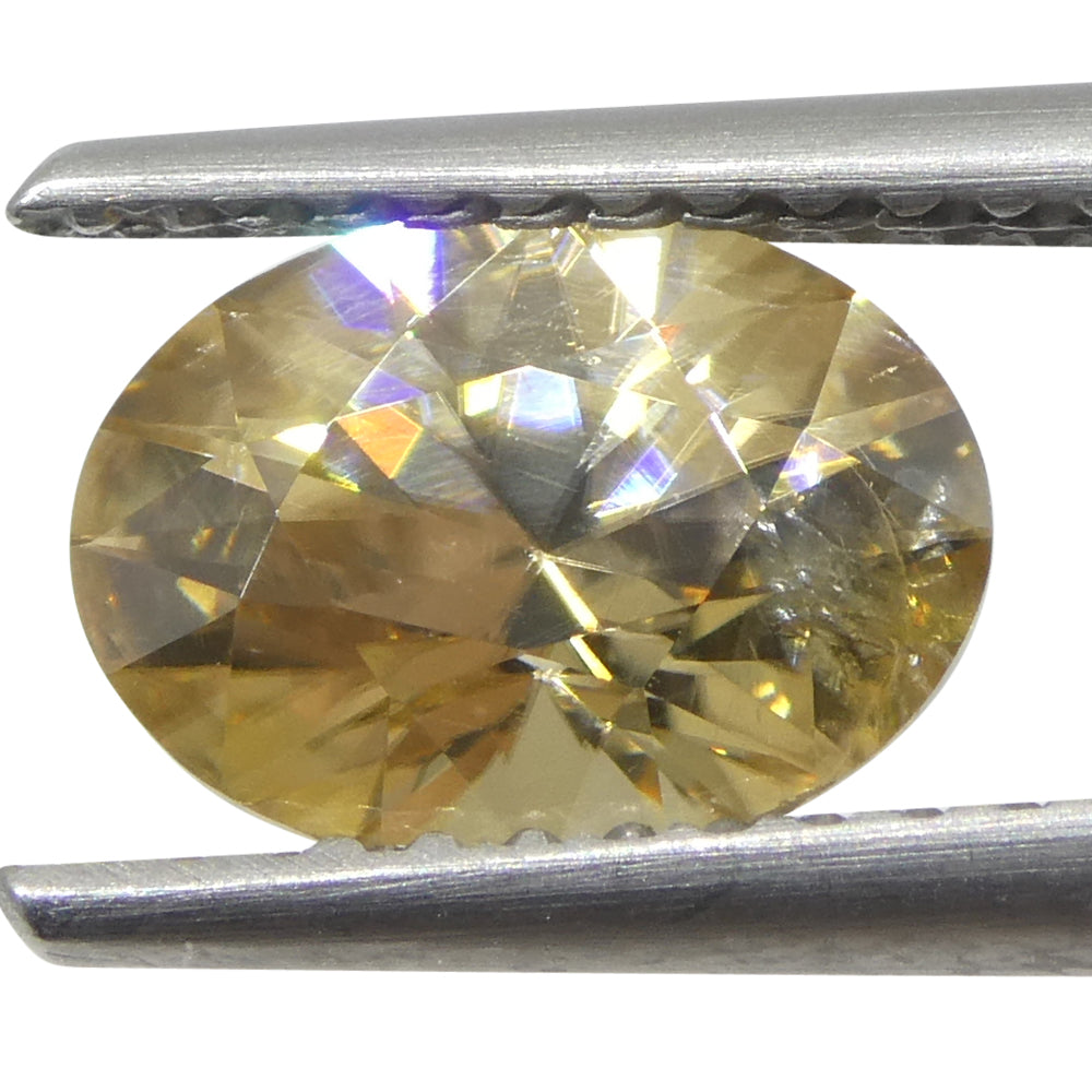 1.7ct Natural Earth Mined Oval Master Brilliant Cut Yellow Zircon from Sri Lanka - Skyjems Wholesale Gemstones