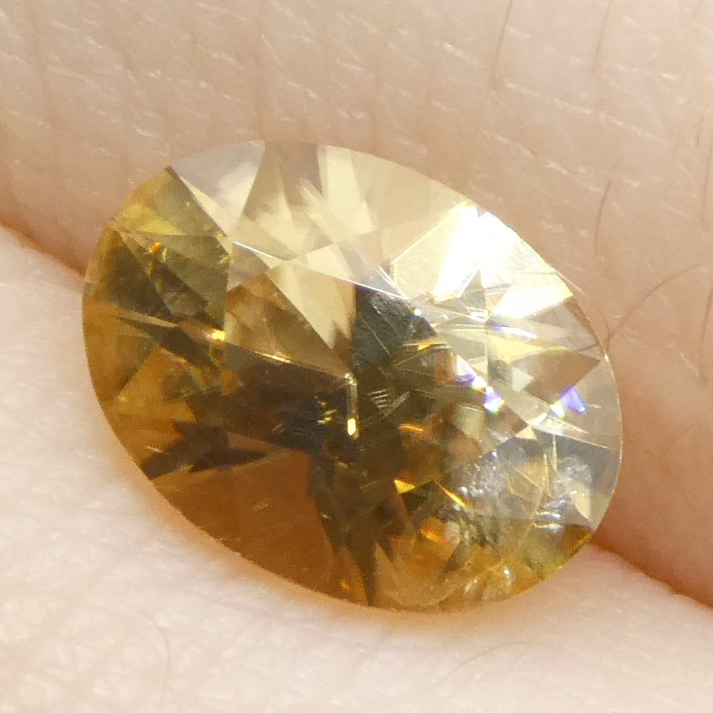 1.7ct Natural Earth Mined Oval Master Brilliant Cut Yellow Zircon from Sri Lanka - Skyjems Wholesale Gemstones