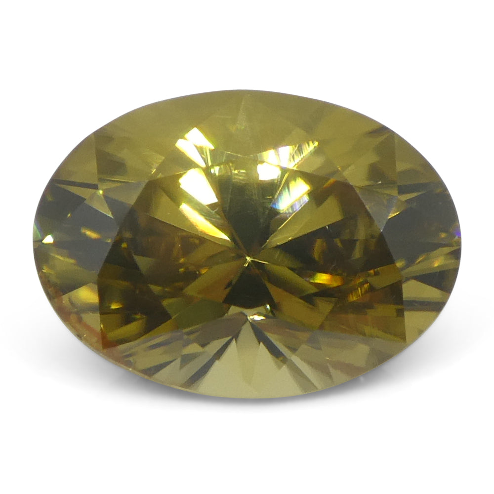 2.76ct Yellow Zircon from Sri Lanka, precision oval brilliant-cut gemstone by SkyJems Canadian gem specialists