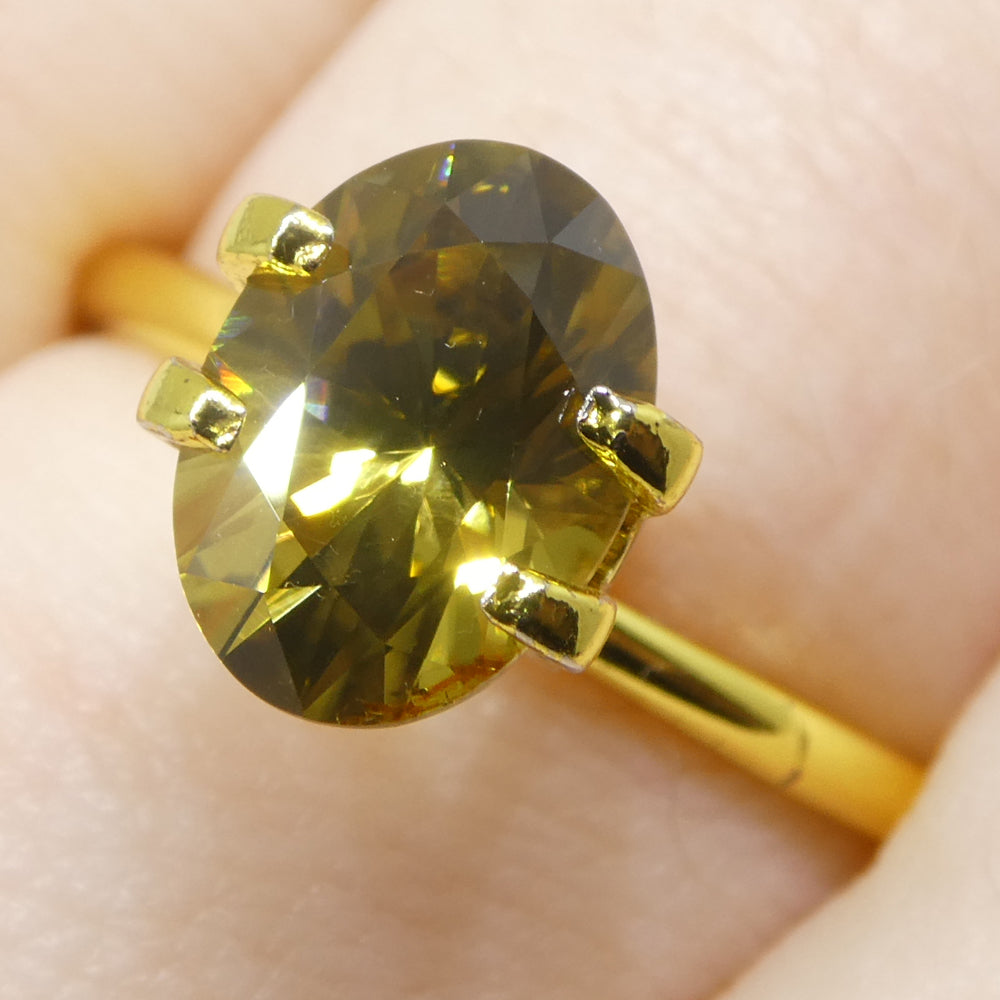 2.76ct Natural Earth Mined Oval Master Brilliant Cut Yellow Zircon from Sri Lanka - Skyjems Wholesale Gemstones