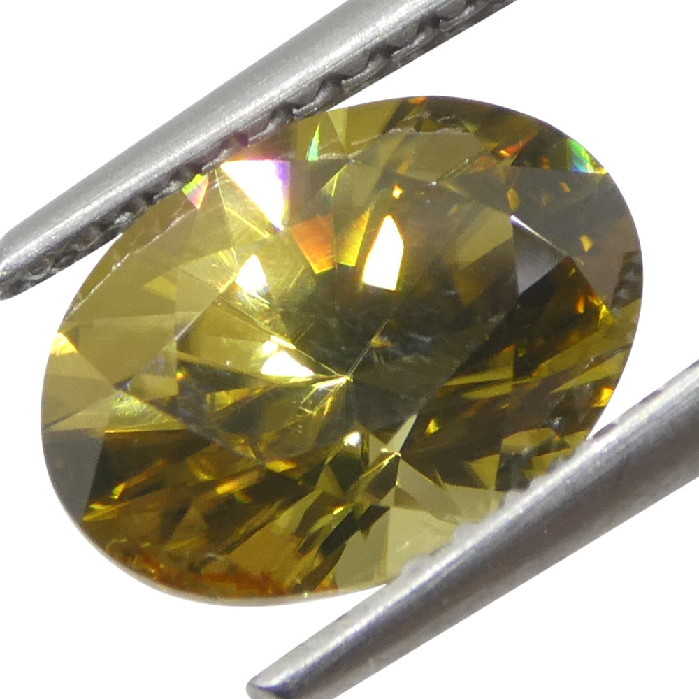 2.76ct Natural Earth Mined Oval Master Brilliant Cut Yellow Zircon from Sri Lanka - Skyjems Wholesale Gemstones