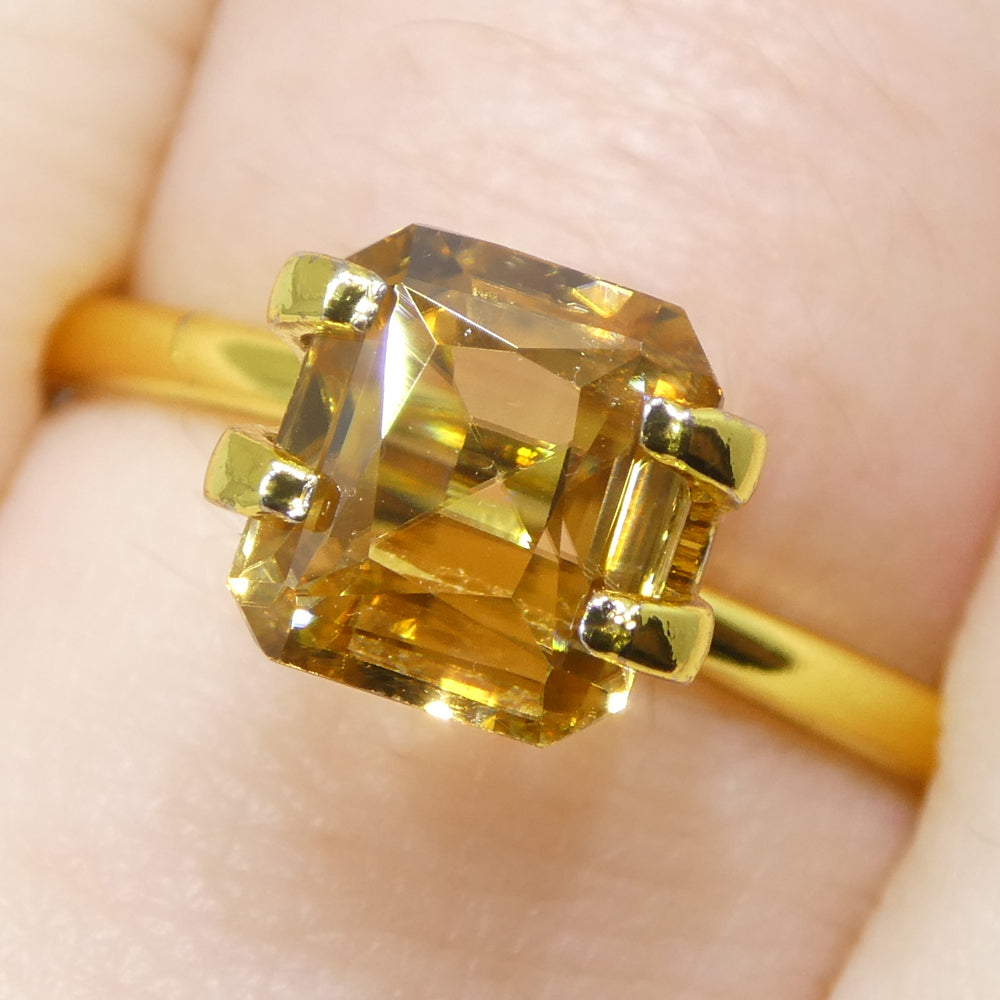 2.75ct Natural Earth Mined Octagon/Emerald Cut Master Brilliant Cut Orange-Yellow Zircon from Sri Lanka - Skyjems Wholesale Gemstones