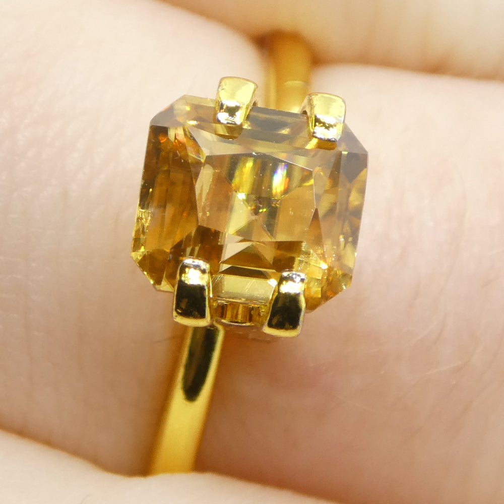 2.75ct Natural Earth Mined Octagon/Emerald Cut Master Brilliant Cut Orange-Yellow Zircon from Sri Lanka - Skyjems Wholesale Gemstones