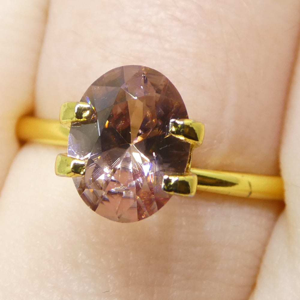 1.86ct Natural Earth Mined Oval Master Brilliant Cut Pink Zircon from Sri Lanka - Skyjems Wholesale Gemstones