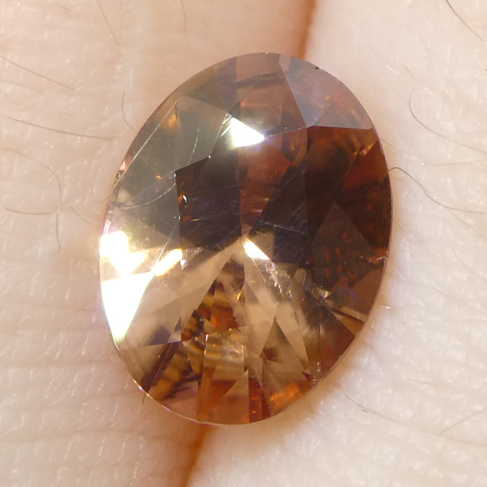 2.16ct Natural Earth Mined Oval Master Brilliant Cut Orange-Pink Zircon from Sri Lanka - Skyjems Wholesale Gemstones