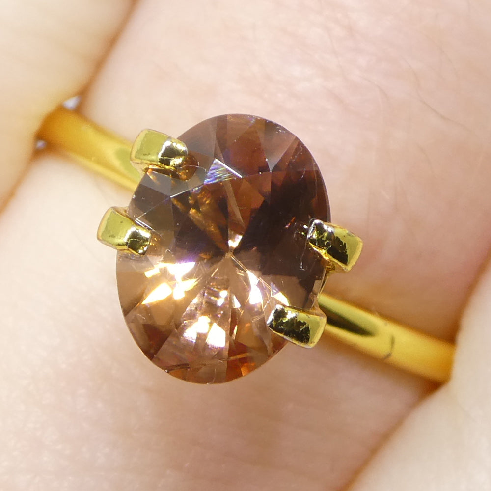 2.16ct Natural Earth Mined Oval Master Brilliant Cut Orange-Pink Zircon from Sri Lanka - Skyjems Wholesale Gemstones