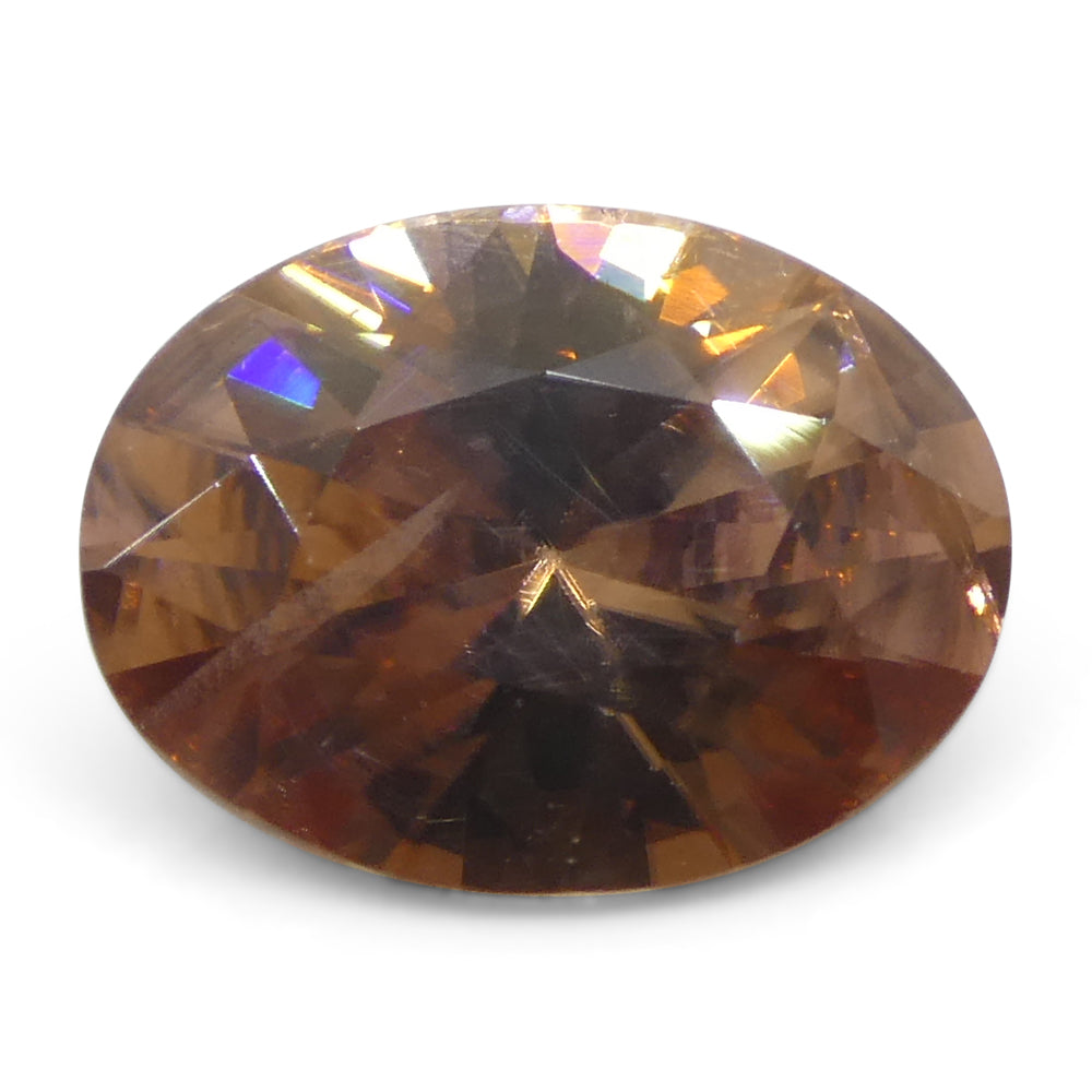 2.16ct Natural Earth Mined Oval Master Brilliant Cut Orange-Pink Zircon from Sri Lanka - Skyjems Wholesale Gemstones