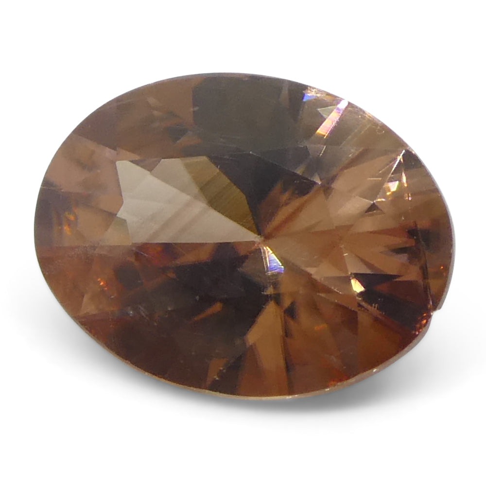 2.16ct Natural Earth Mined Oval Master Brilliant Cut Orange-Pink Zircon from Sri Lanka - Skyjems Wholesale Gemstones