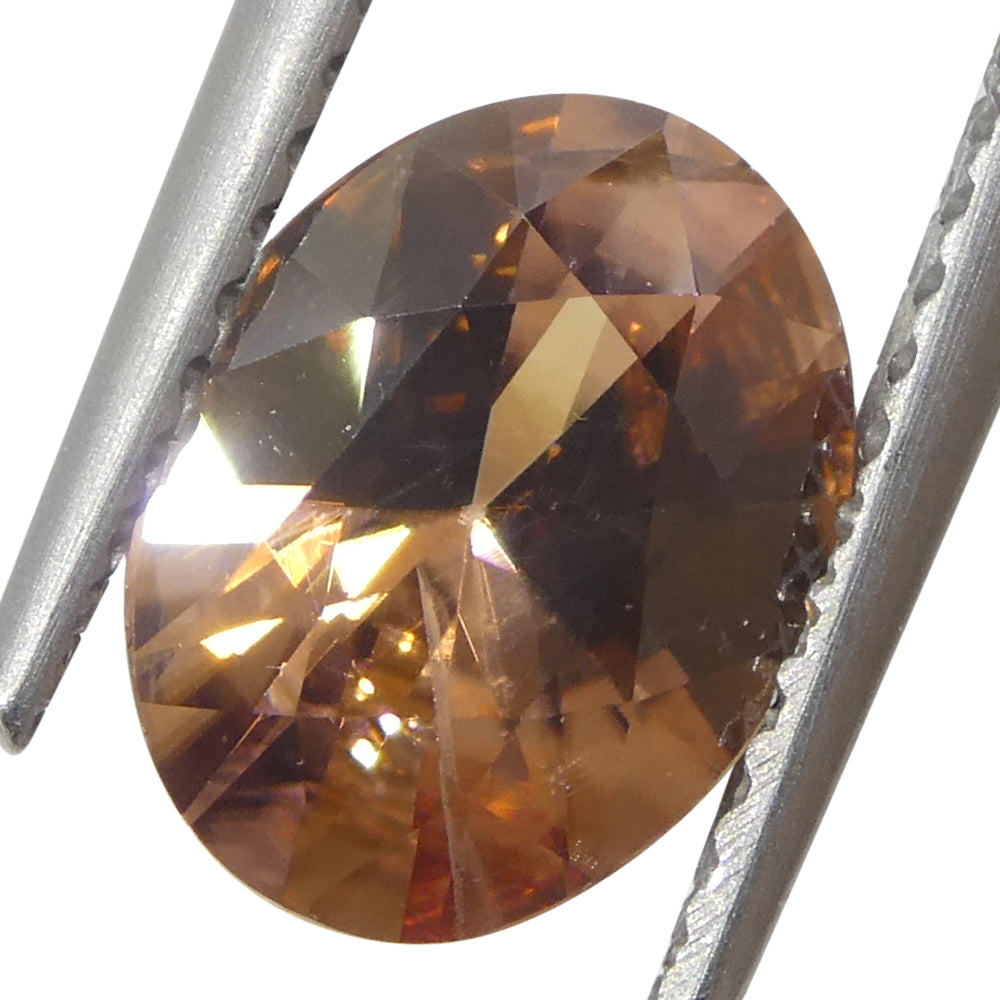 2.16ct Natural Earth Mined Oval Master Brilliant Cut Orange-Pink Zircon from Sri Lanka - Skyjems Wholesale Gemstones