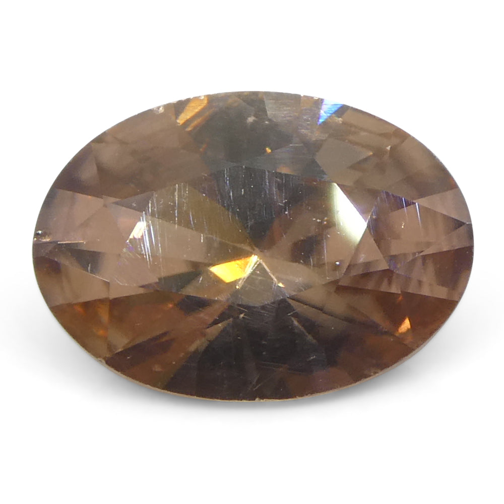 1.96ct Pink-Orange Oval Zircon from Sri Lanka, earth-mined brilliant cut gemstone by SkyJems Canadian gem specialists