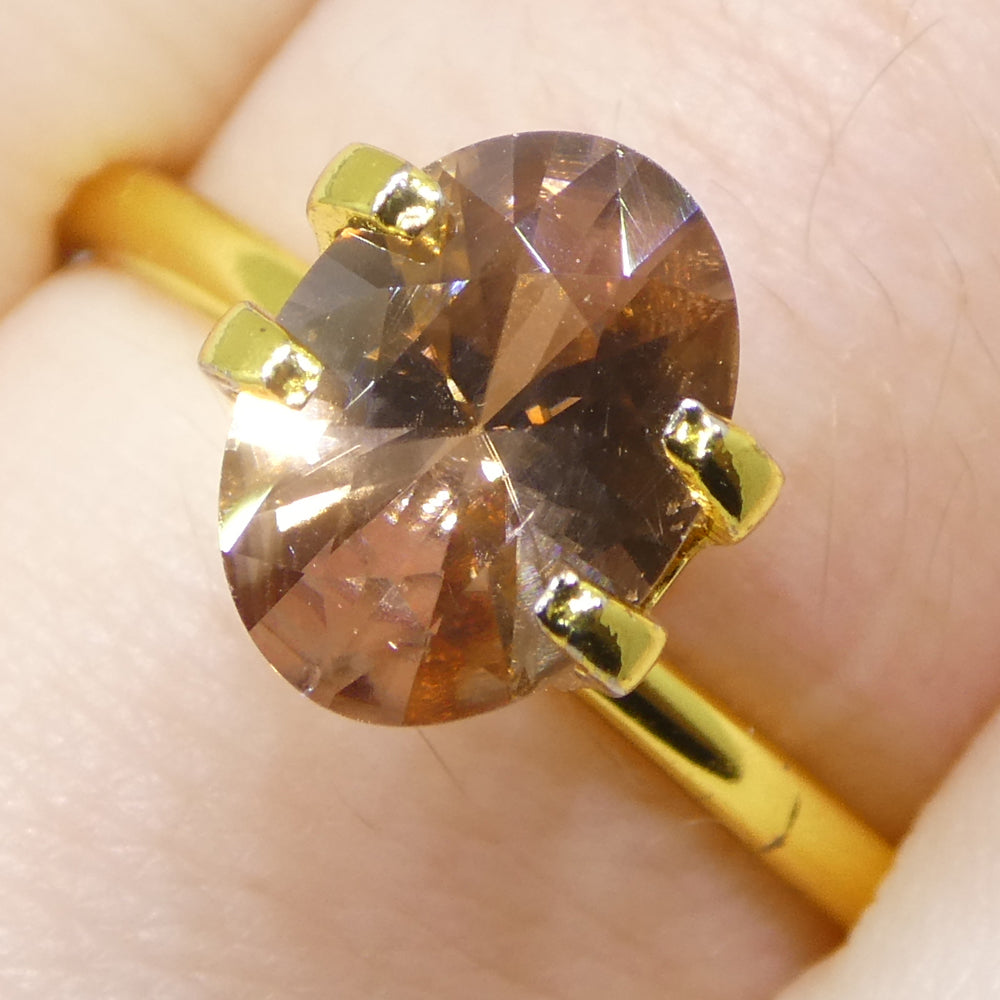 1.96ct Natural Earth Mined Oval Master Brilliant Cut Pink-Orange Zircon from Sri Lanka - Skyjems Wholesale Gemstones
