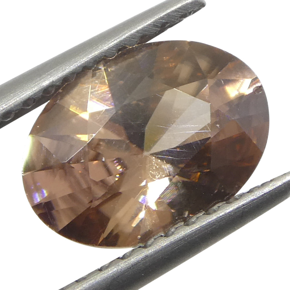 1.96ct Natural Earth Mined Oval Master Brilliant Cut Pink-Orange Zircon from Sri Lanka - Skyjems Wholesale Gemstones