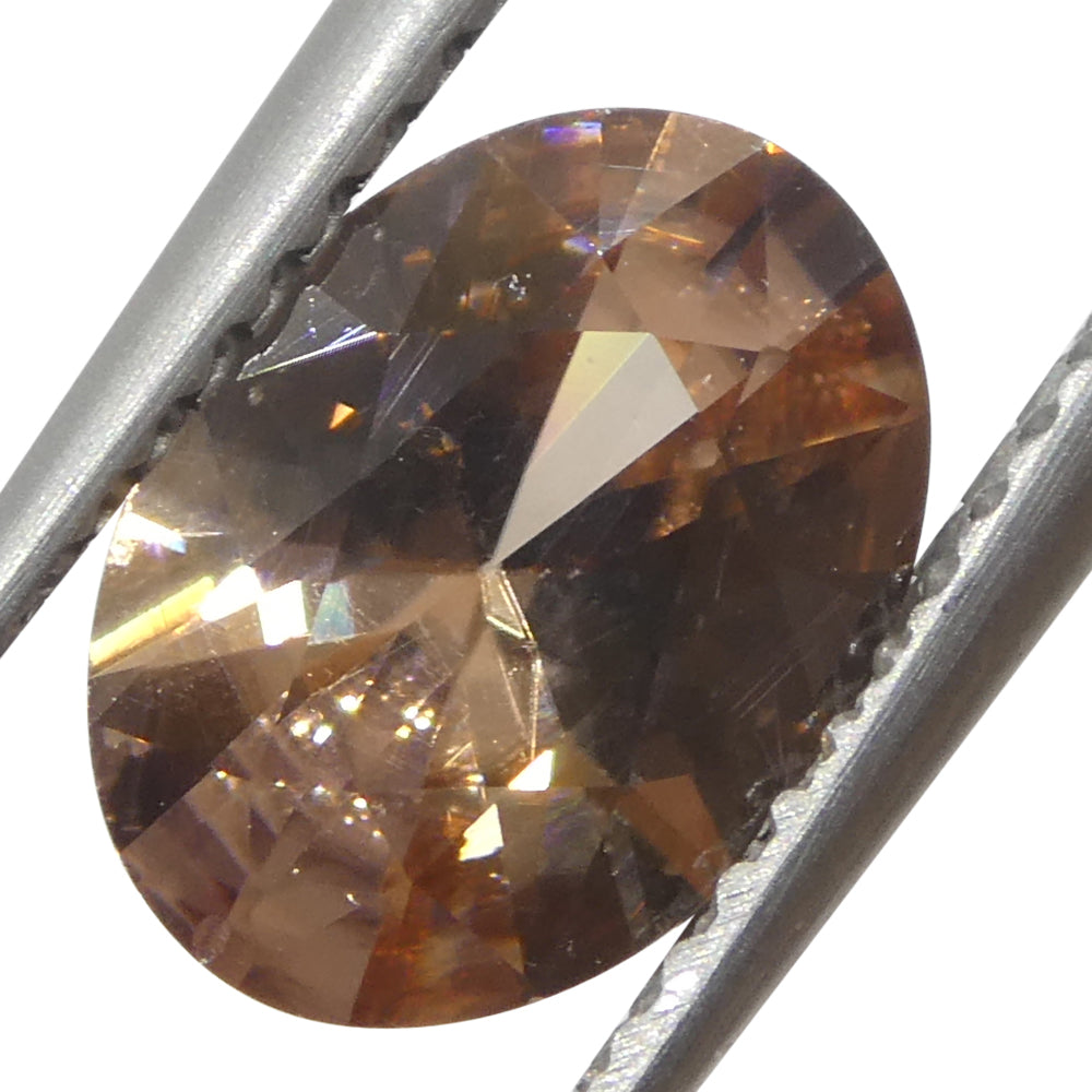 1.96ct Natural Earth Mined Oval Master Brilliant Cut Pink-Orange Zircon from Sri Lanka - Skyjems Wholesale Gemstones