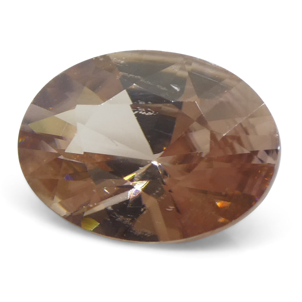 1.97ct Natural Earth Mined Oval Master Brilliant Cut Pink-Orange Zircon from Sri Lanka - Skyjems Wholesale Gemstones