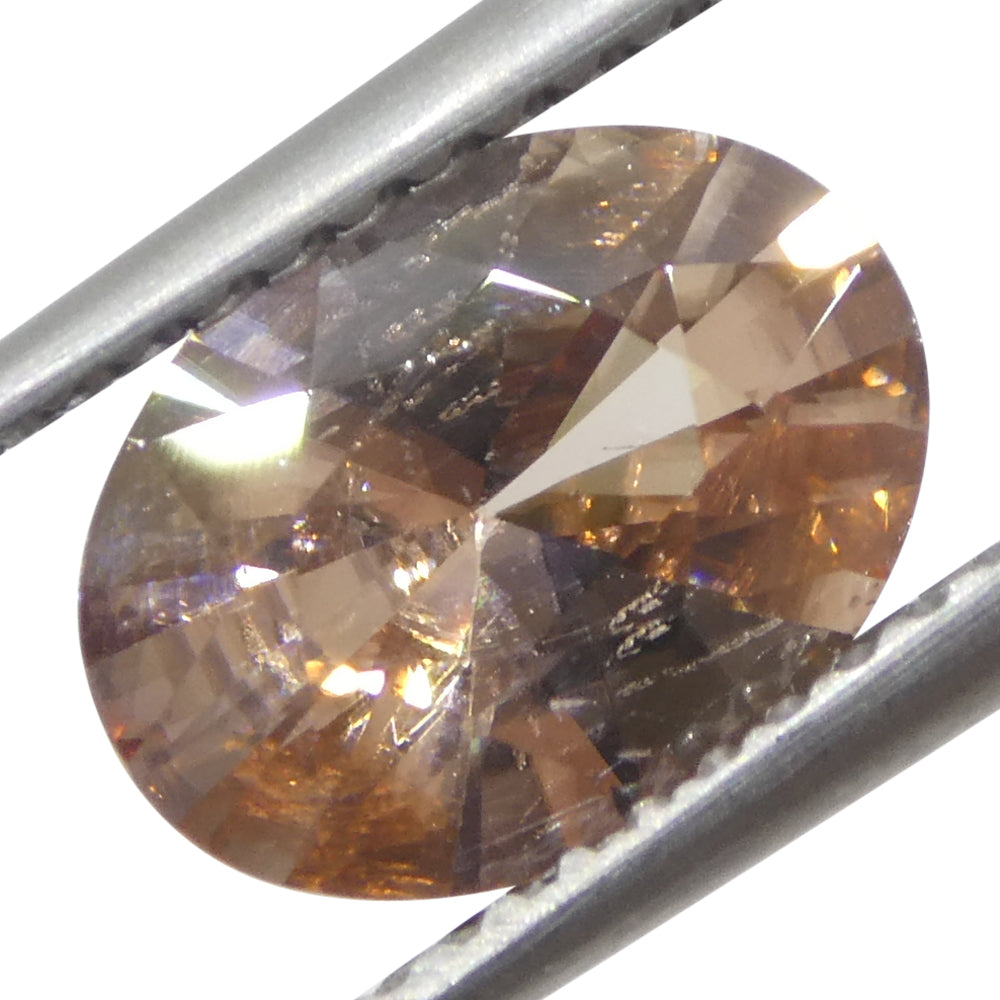 1.97ct Natural Earth Mined Oval Master Brilliant Cut Pink-Orange Zircon from Sri Lanka - Skyjems Wholesale Gemstones