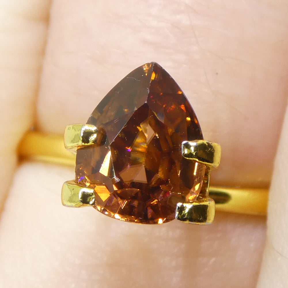 2.08ct Natural Earth Mined Pear Master Brilliant Cut Orange Zircon from Sri Lanka - Skyjems Wholesale Gemstones