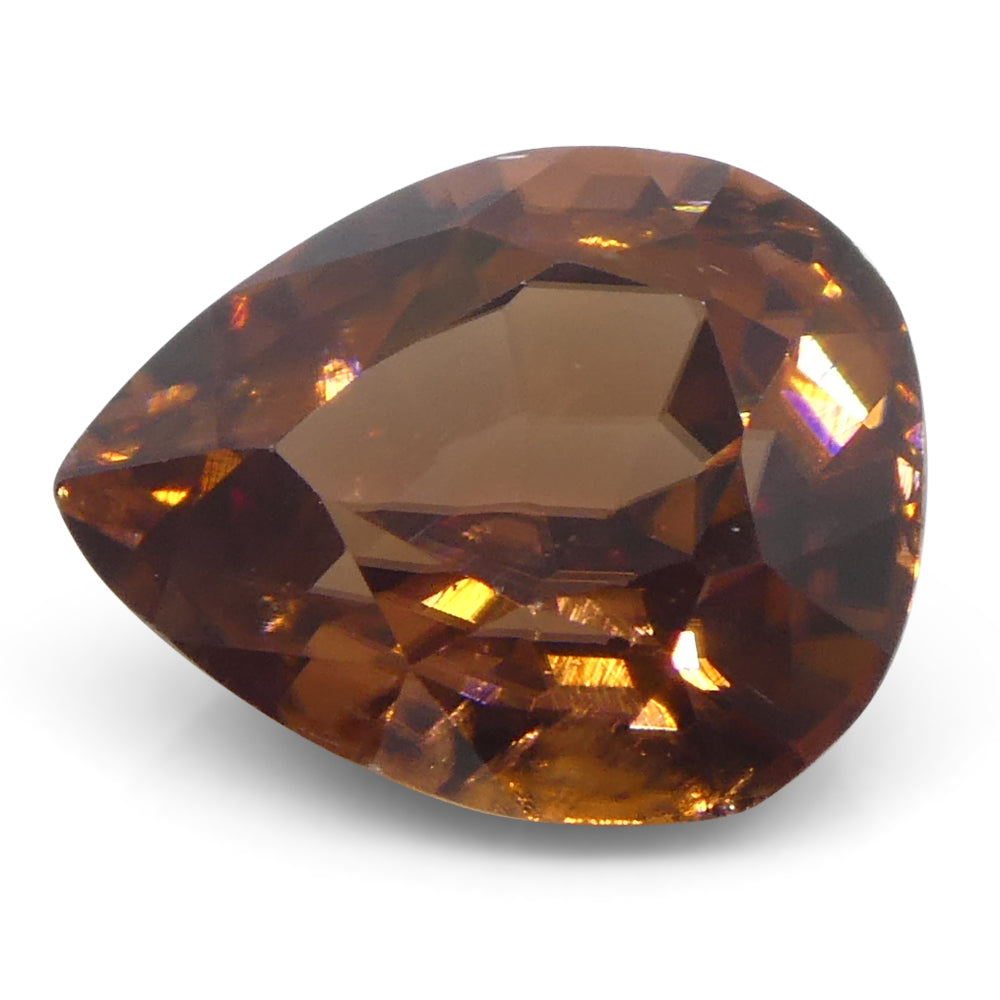 2.08ct Natural Earth Mined Pear Master Brilliant Cut Orange Zircon from Sri Lanka - Skyjems Wholesale Gemstones