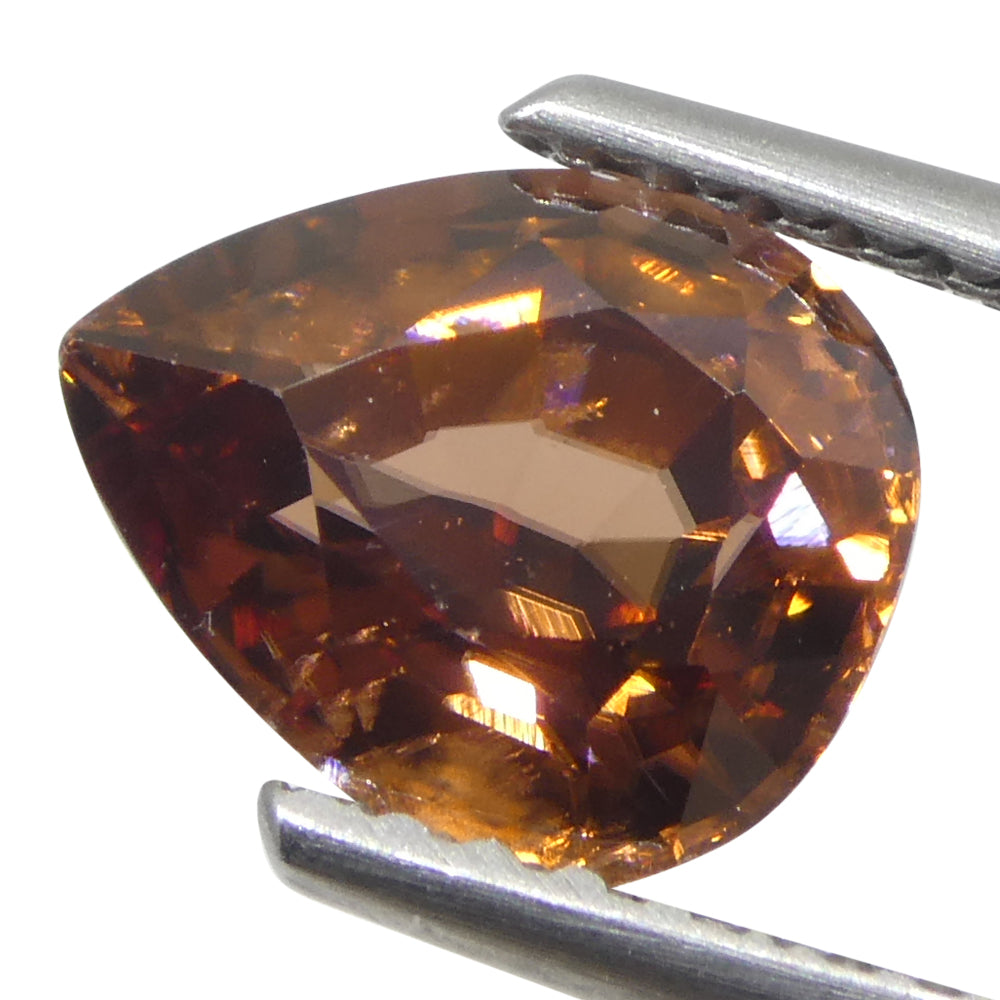 2.08ct Natural Earth Mined Pear Master Brilliant Cut Orange Zircon from Sri Lanka - Skyjems Wholesale Gemstones