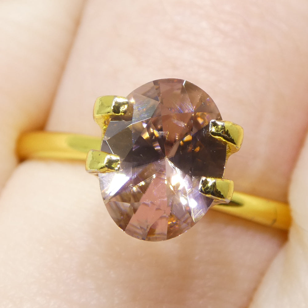 1.78ct Natural Earth Mined Oval Master Brilliant Cut Pink Zircon from Sri Lanka - Skyjems Wholesale Gemstones