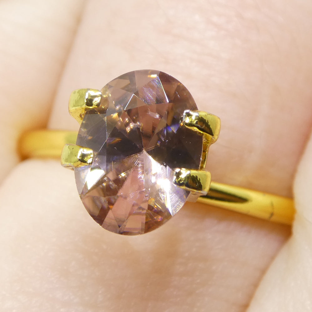 1.78ct Natural Earth Mined Oval Master Brilliant Cut Pink Zircon from Sri Lanka - Skyjems Wholesale Gemstones