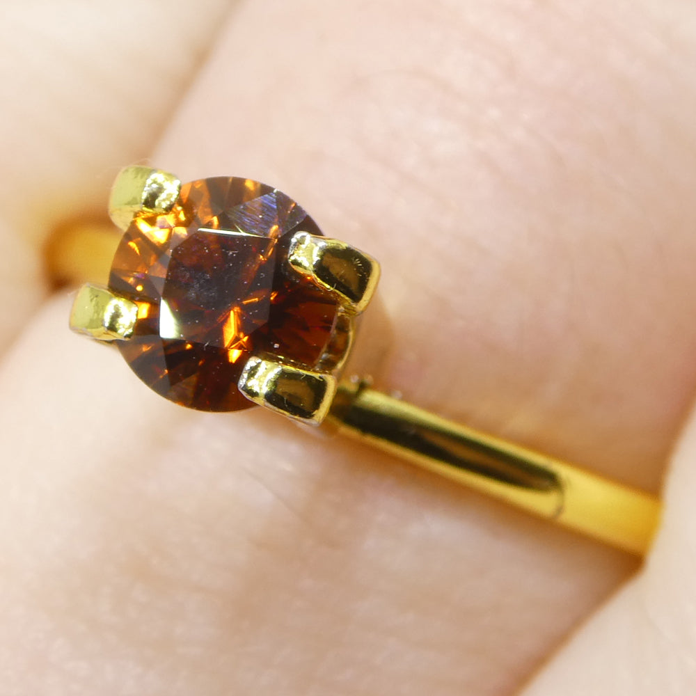 0.8ct Natural Earth Mined Round Master Brilliant Cut Orange Zircon from Sri Lanka - Skyjems Wholesale Gemstones