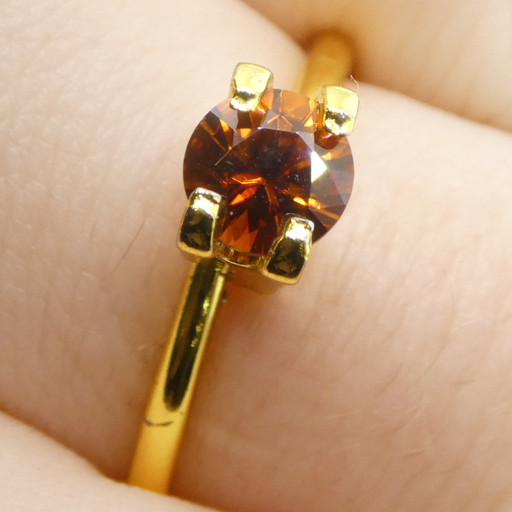 0.8ct Natural Earth Mined Round Master Brilliant Cut Orange Zircon from Sri Lanka - Skyjems Wholesale Gemstones