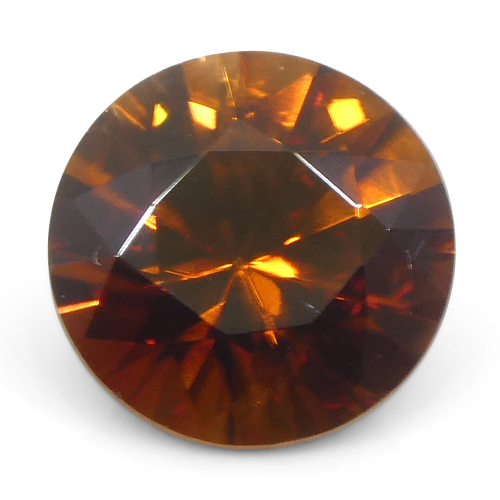0.8ct Natural Earth Mined Round Master Brilliant Cut Orange Zircon from Sri Lanka - Skyjems Wholesale Gemstones