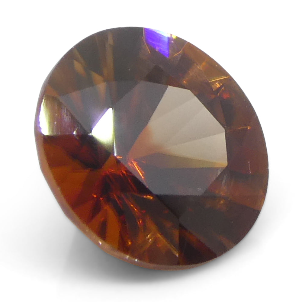 0.8ct Natural Earth Mined Round Master Brilliant Cut Orange Zircon from Sri Lanka - Skyjems Wholesale Gemstones