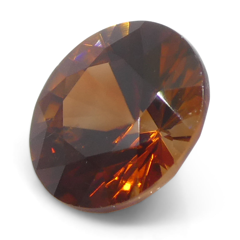 0.8ct Natural Earth Mined Round Master Brilliant Cut Orange Zircon from Sri Lanka - Skyjems Wholesale Gemstones