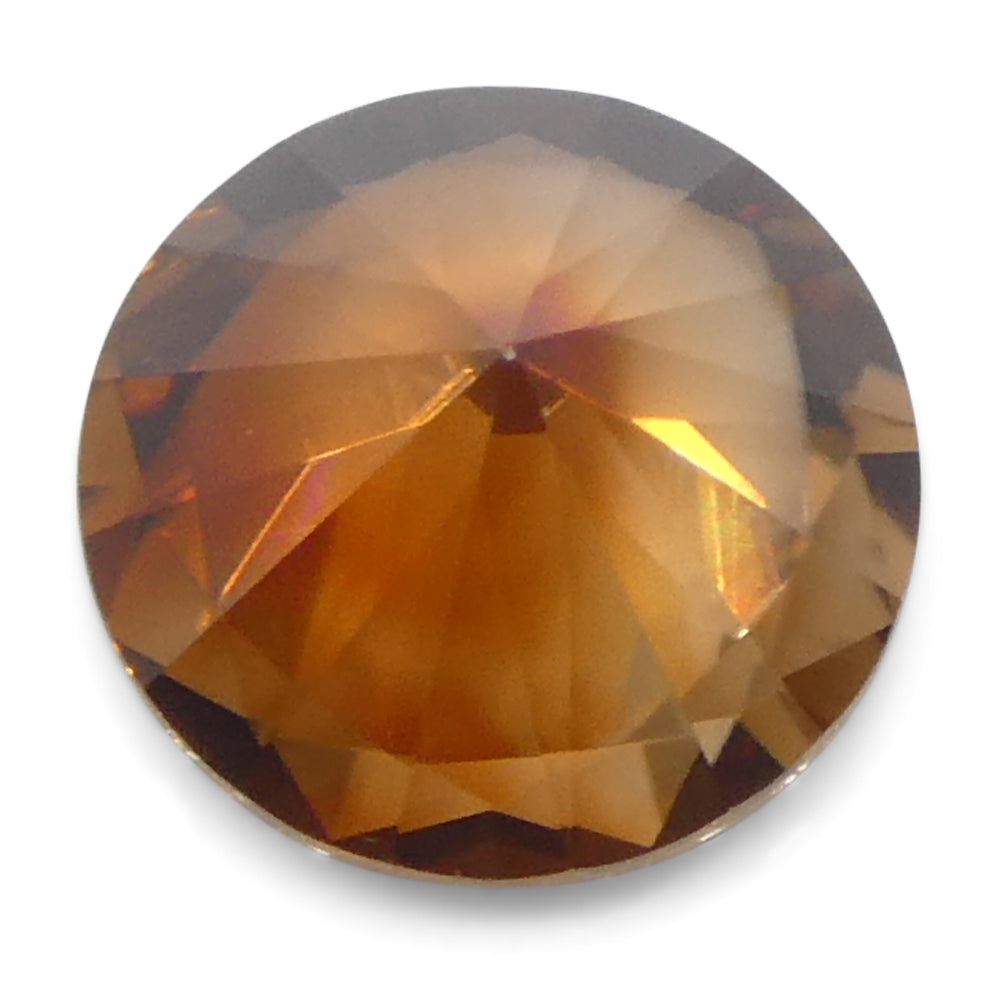 0.8ct Natural Earth Mined Round Master Brilliant Cut Orange Zircon from Sri Lanka - Skyjems Wholesale Gemstones
