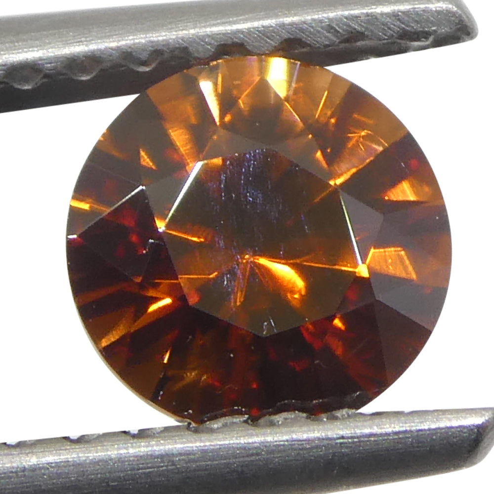 0.8ct Natural Earth Mined Round Master Brilliant Cut Orange Zircon from Sri Lanka - Skyjems Wholesale Gemstones