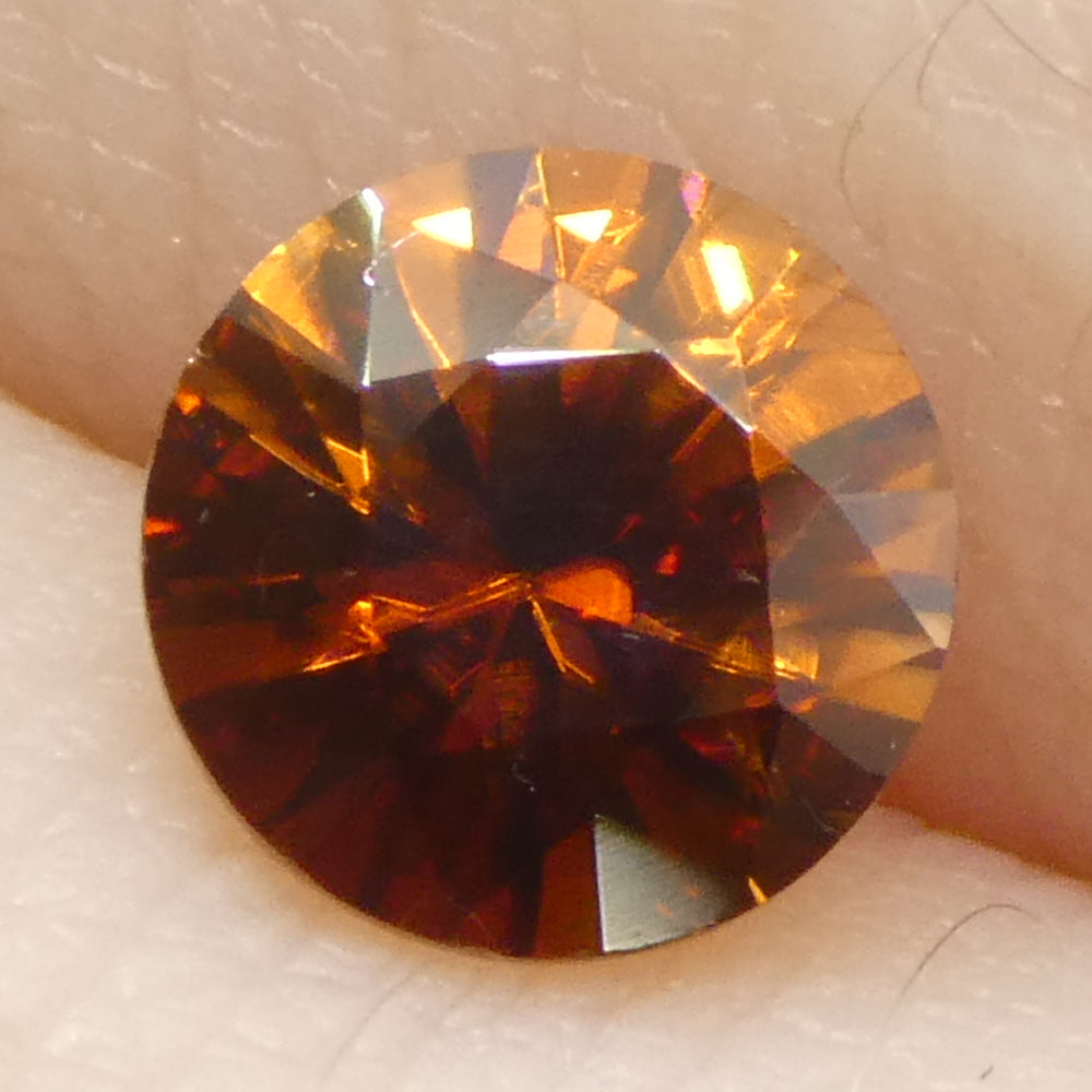 0.8ct Natural Earth Mined Round Master Brilliant Cut Orange Zircon from Sri Lanka - Skyjems Wholesale Gemstones