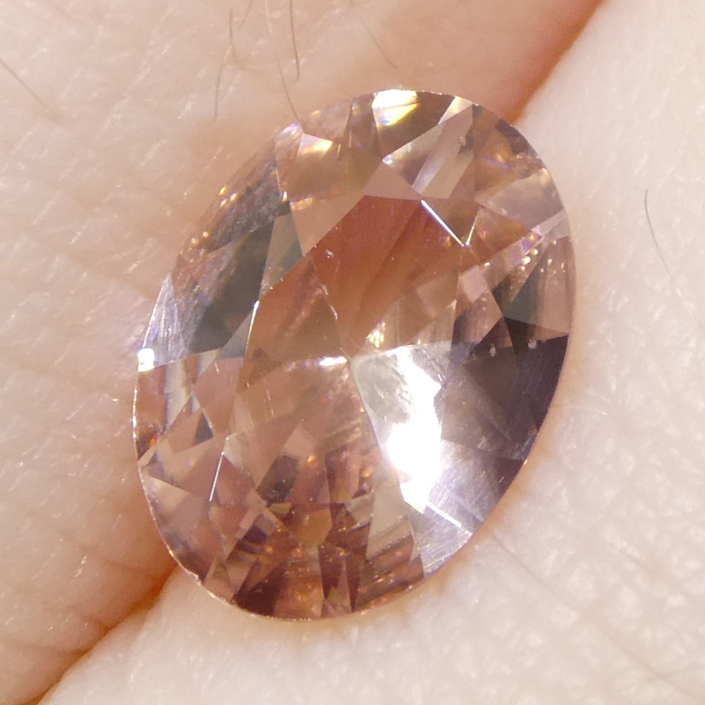 1.45ct Natural Earth Mined Oval Master Brilliant Cut Pink Zircon from Sri Lanka - Skyjems Wholesale Gemstones