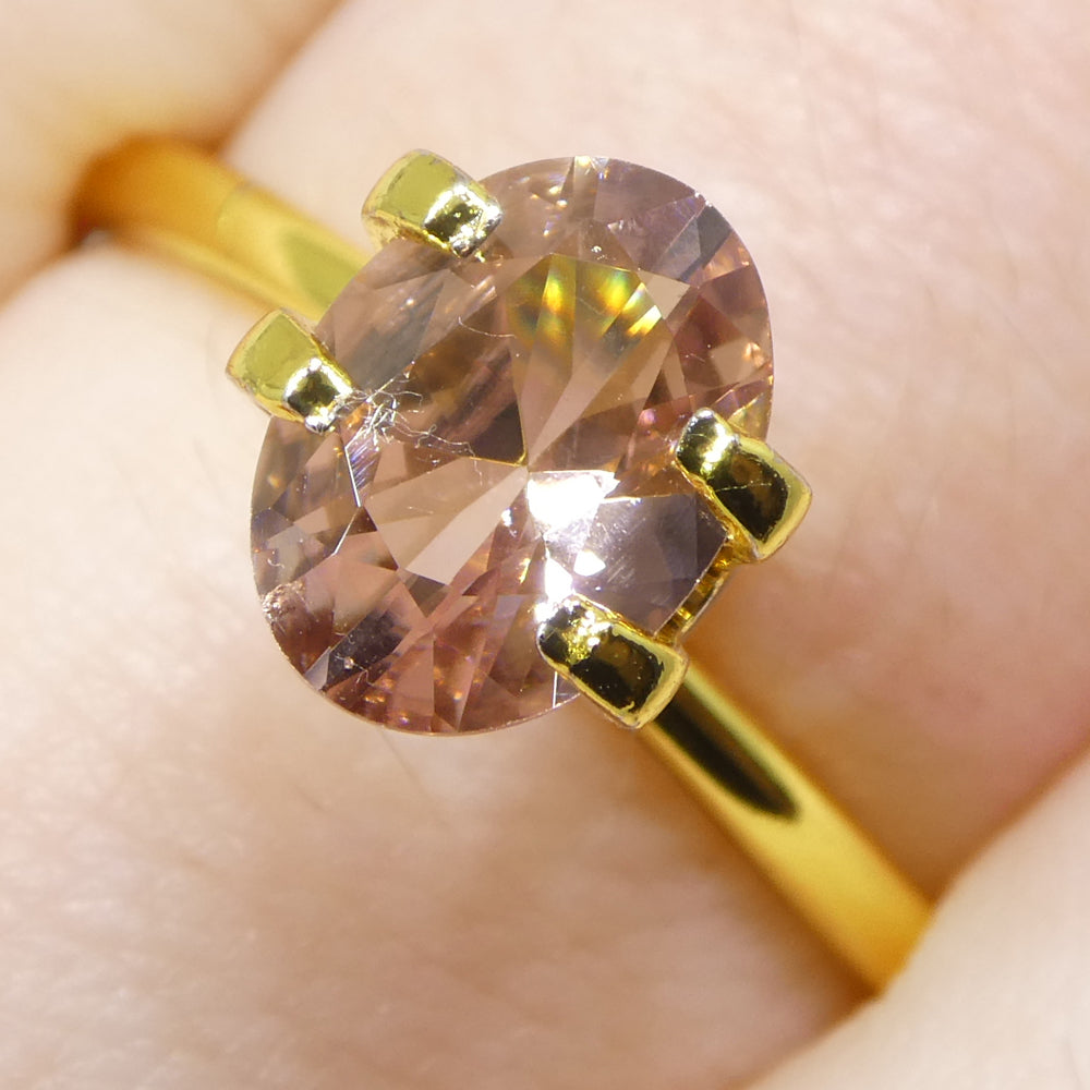 1.45ct Natural Earth Mined Oval Master Brilliant Cut Pink Zircon from Sri Lanka - Skyjems Wholesale Gemstones