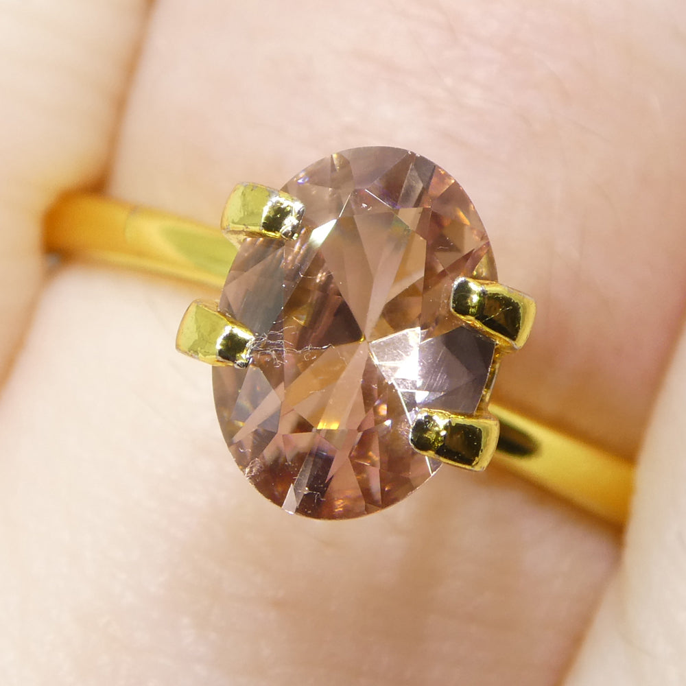 1.45ct Natural Earth Mined Oval Master Brilliant Cut Pink Zircon from Sri Lanka - Skyjems Wholesale Gemstones