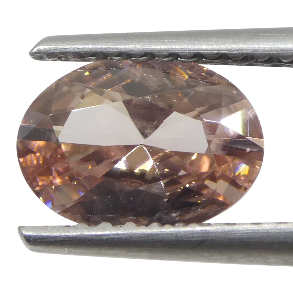 1.45ct Natural Earth Mined Oval Master Brilliant Cut Pink Zircon from Sri Lanka - Skyjems Wholesale Gemstones
