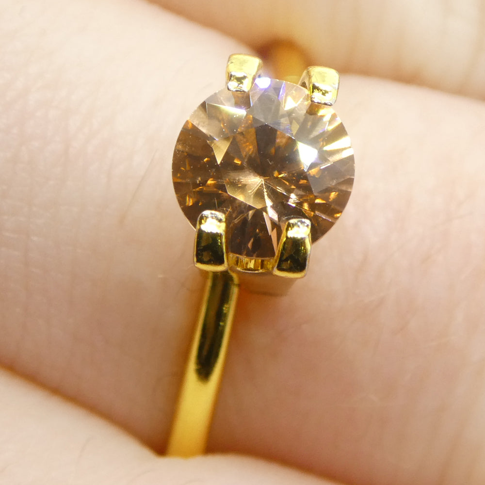 1.4ct Natural Earth Mined Round Master Brilliant Cut Orange-Yellow Zircon from Sri Lanka - Skyjems Wholesale Gemstones