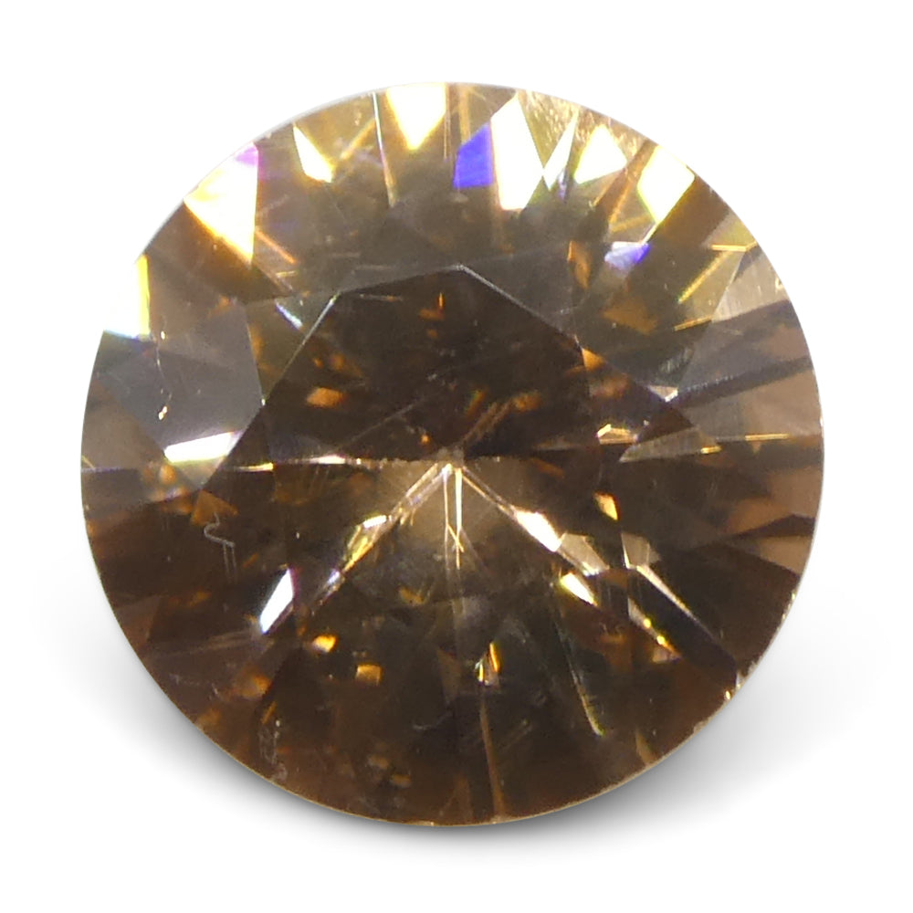 1.4ct Natural Earth Mined Round Master Brilliant Cut Orange-Yellow Zircon from Sri Lanka - Skyjems Wholesale Gemstones