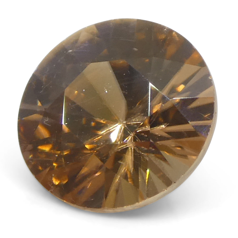 1.4ct Natural Earth Mined Round Master Brilliant Cut Orange-Yellow Zircon from Sri Lanka - Skyjems Wholesale Gemstones