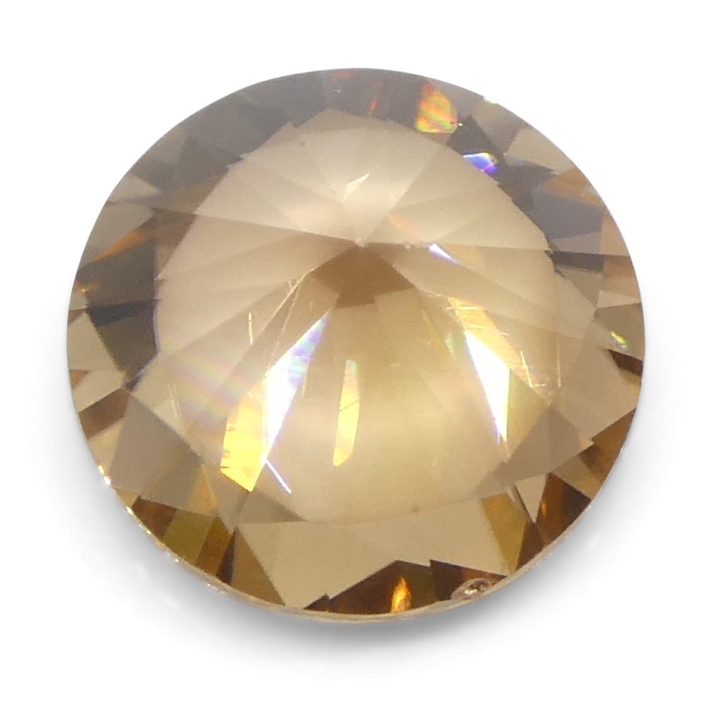 1.4ct Natural Earth Mined Round Master Brilliant Cut Orange-Yellow Zircon from Sri Lanka - Skyjems Wholesale Gemstones