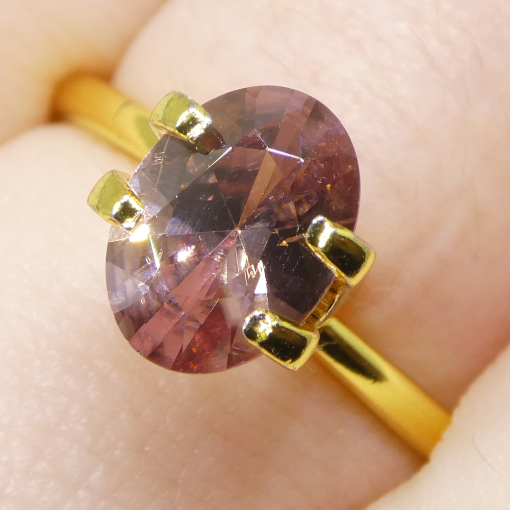 1.78ct Natural Earth Mined Oval Master Brilliant Cut Pink Zircon from Sri Lanka - Skyjems Wholesale Gemstones