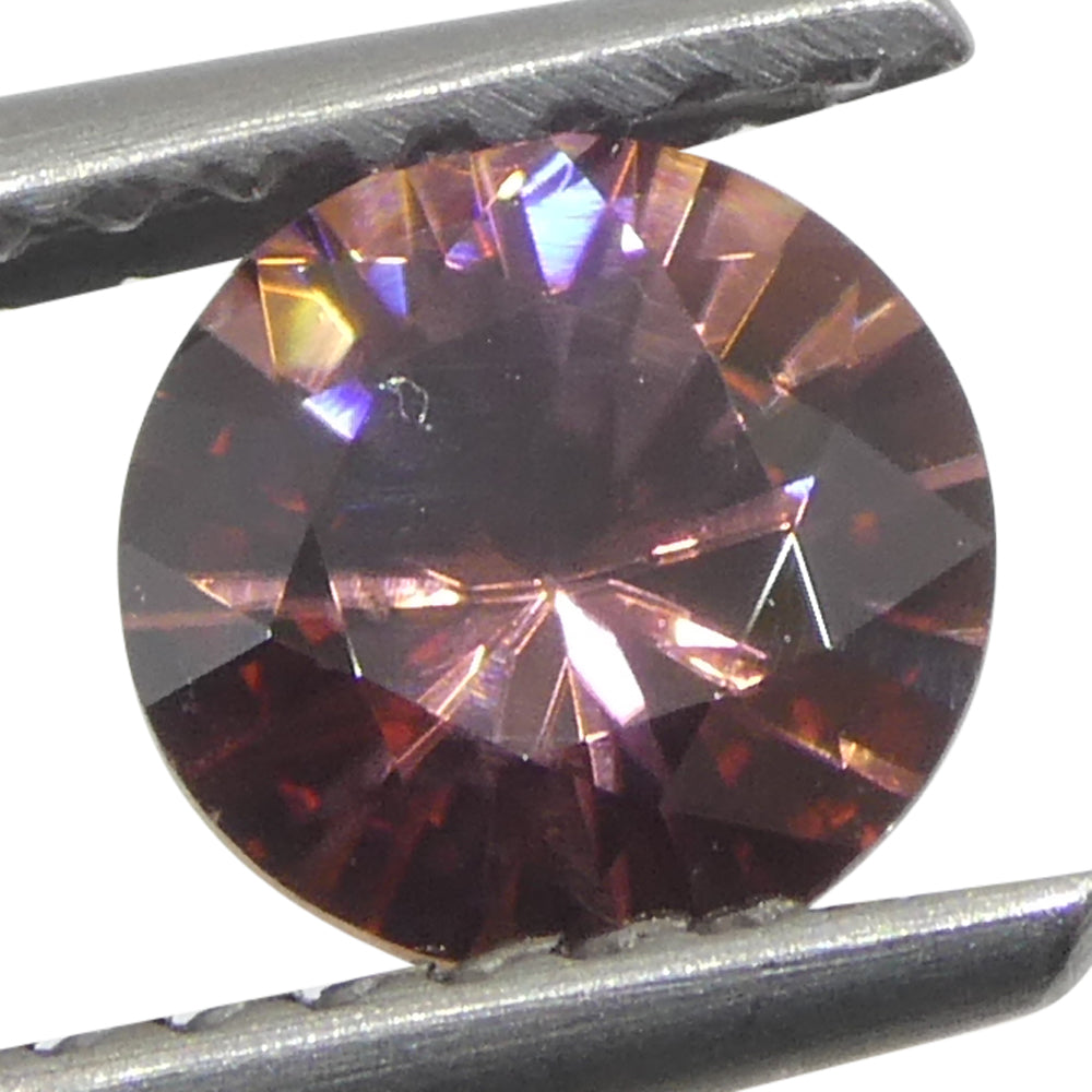 0.84ct Natural Earth Mined Round Master Brilliant Cut Pink Zircon from Sri Lanka - Skyjems Wholesale Gemstones