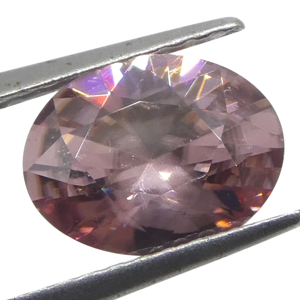1.78ct Natural Earth Mined Oval Master Brilliant Cut Pink Zircon from Sri Lanka - Skyjems Wholesale Gemstones