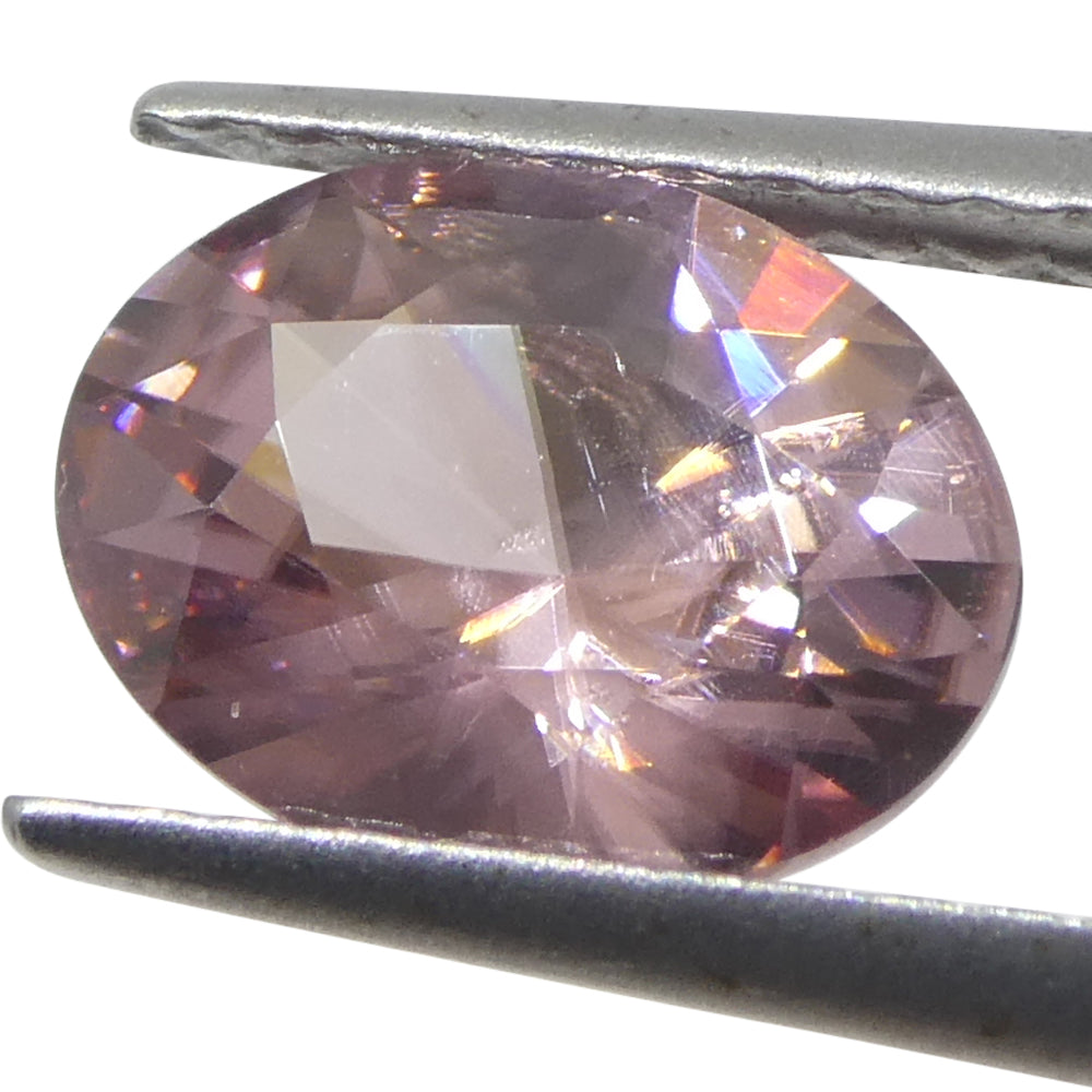1.78ct Natural Earth Mined Oval Master Brilliant Cut Pink Zircon from Sri Lanka - Skyjems Wholesale Gemstones