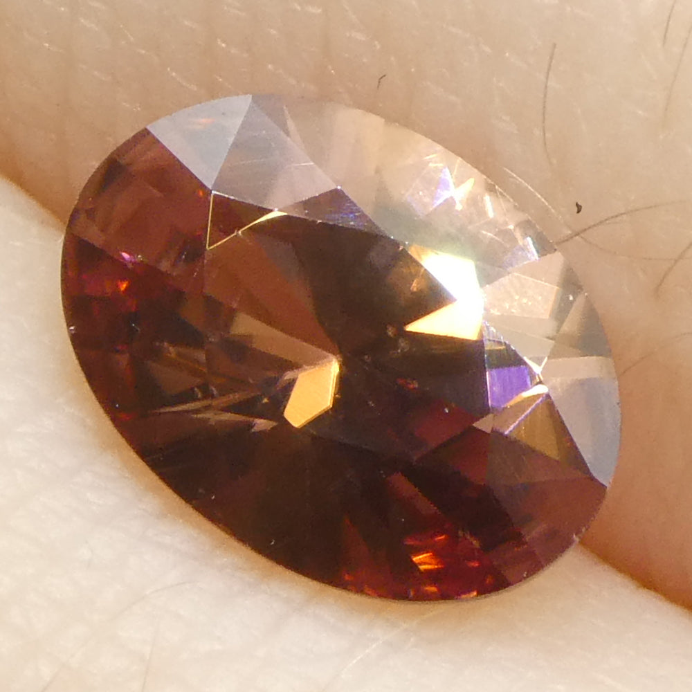 1.53ct Natural Earth Mined Oval Master Brilliant Cut Orange Zircon from Sri Lanka - Skyjems Wholesale Gemstones