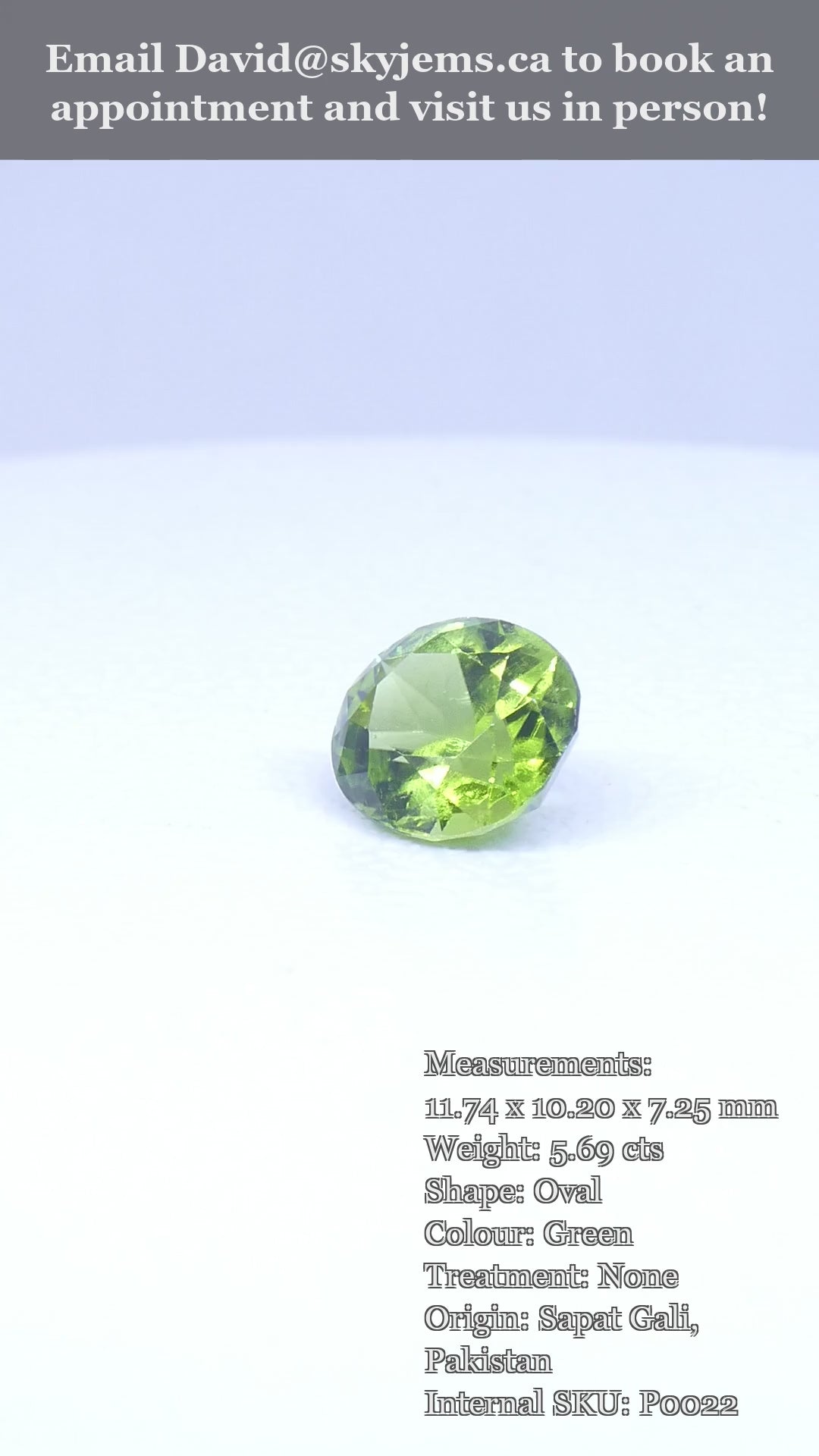 5.69ct Oval Yellowish Green Peridot — product video